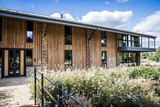 The modern new lodge at Montreal Estate, on the Kent/Sussex borders